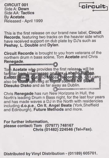 Acetate - Down / Tactics