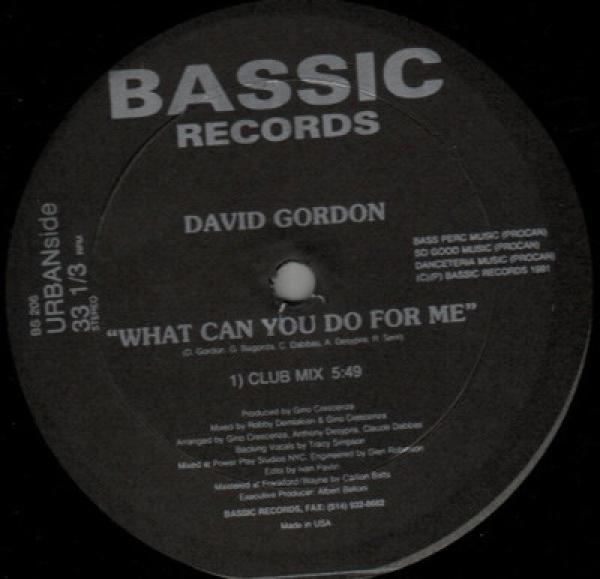 David Gordon - What Can You Do For Me / Destiny