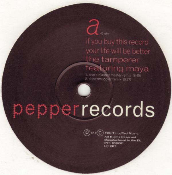 The Tamperer, Maya - If You Buy This Record Your Life Will Be Better